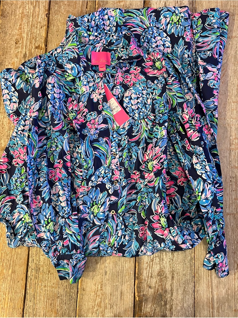 NWT Lilly Pulitzer Mira Shirtdress High Tide Navy Pineapple Paradise Size 6 - Picture 4 of 6